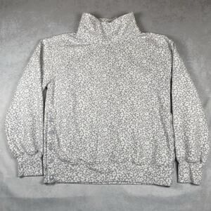 ABERCROMBIE & FITCH Soft A&F Collection Womens Medium Gray and White Sweatshirt